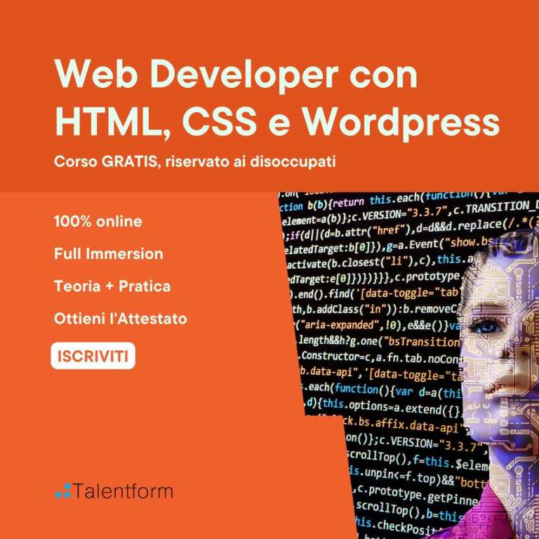 Web Developer con HTML, CSS e WordPress, corso gratis, edizione del 28 marzo 2022 31 Web Developer con HTML CSS e Wordpress 7