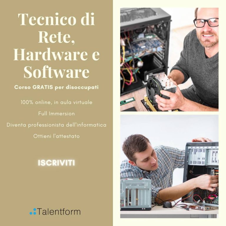 Tecnico di Rete Hardware e Software corso gratis