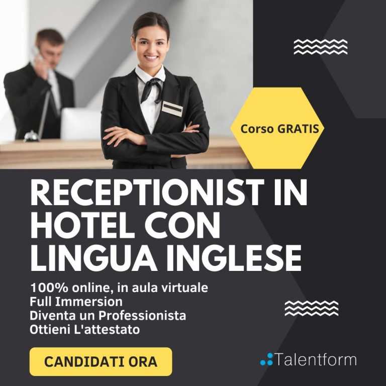 Receptionist in Hotel con Lingua Inglese 2