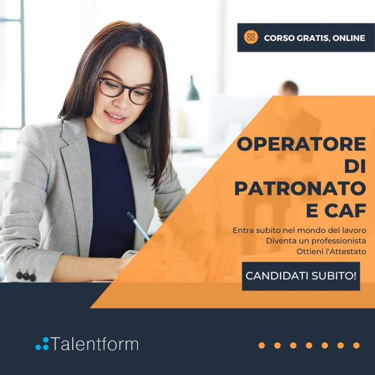 Operatore di Patronato e CAF (corso GRATUITO a distanza, in aula virtuale), edizione del 30 giugno 2022 8 Operatore di Patronato e CAF 3