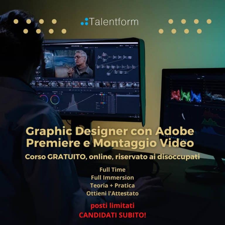 Graphic Designer con Adobe Premiere e Montaggio Video (corso GRATUITO a distanza, in aula virtuale), edizione del 01 settembre 2022 2 Graphic Designer con Adobe Premiere e Montaggio Video1