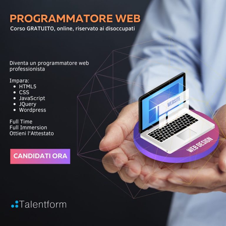Programmatore Web (corso GRATUITO a distanza, in aula virtuale), edizione del 12 settembre 2022 43 Programmatore Web5