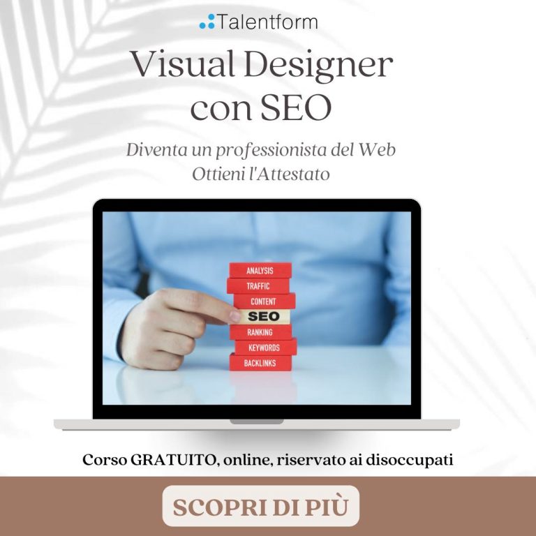 Visual Designer con SEO (corso GRATUITO a distanza, in aula virtuale), edizione del 30 agosto 2022 49 Visual Designer con SEO 3