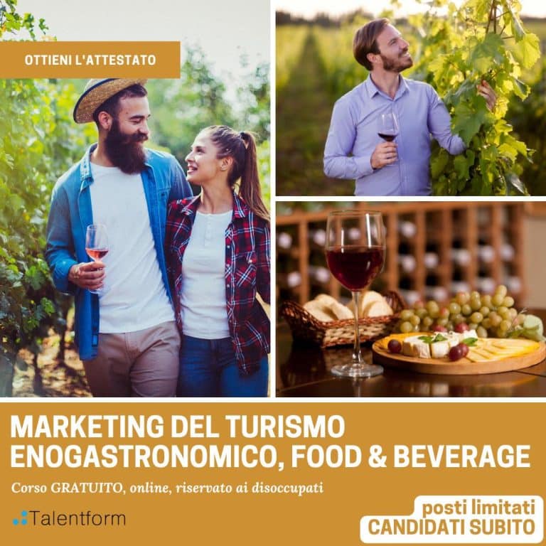 Marketing del Turismo Enogastronomico, Food & Beverage (corso GRATUITO a distanza, in aula virtuale), edizione del 25 ottobre 2022 30 Marketing del Turismo Enogastronomico Food Beverage
