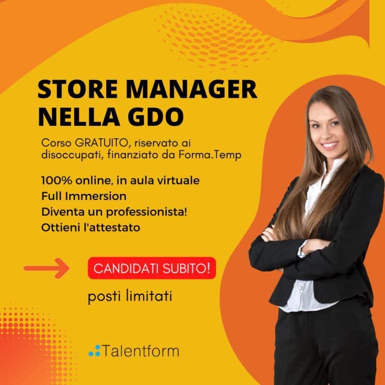 Store Manager nella GDO (corso GRATUITO a distanza, in aula virtuale), edizione del 24 ottobre 2022 29 Store Manager nella GDO 1