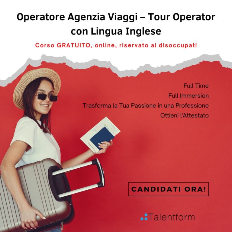 Operatore Agenzia Viaggi – Tour Operator con Lingua Inglese
