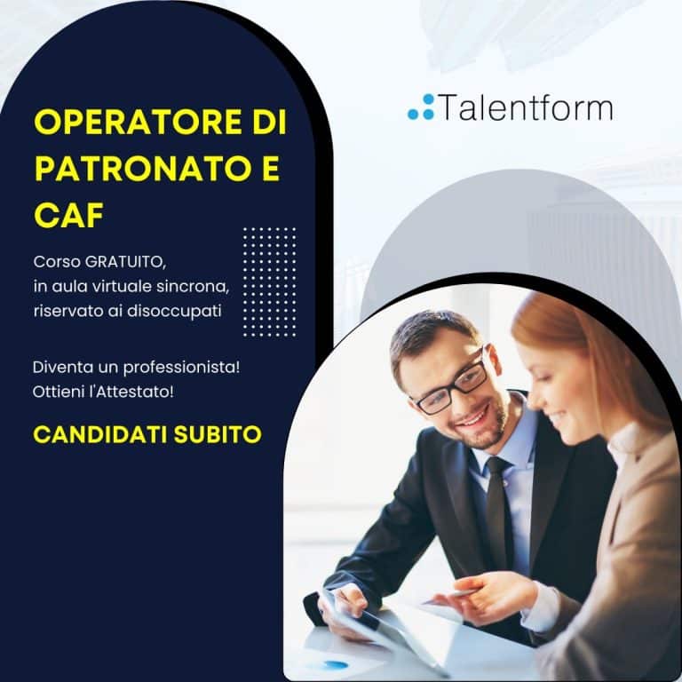 Operatore di Patronato e CAF (corso GRATUITO a distanza, in aula virtuale), edizione del 12 gennaio 2023 45 Operatore di Patronato e CAF solutions