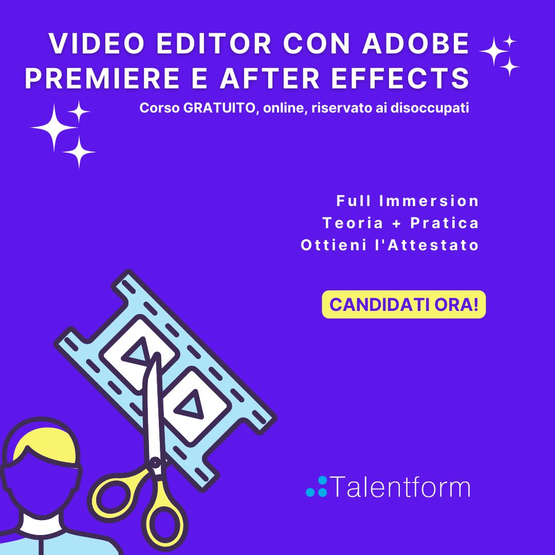 Video Editor con Adobe Premiere e After Effects11