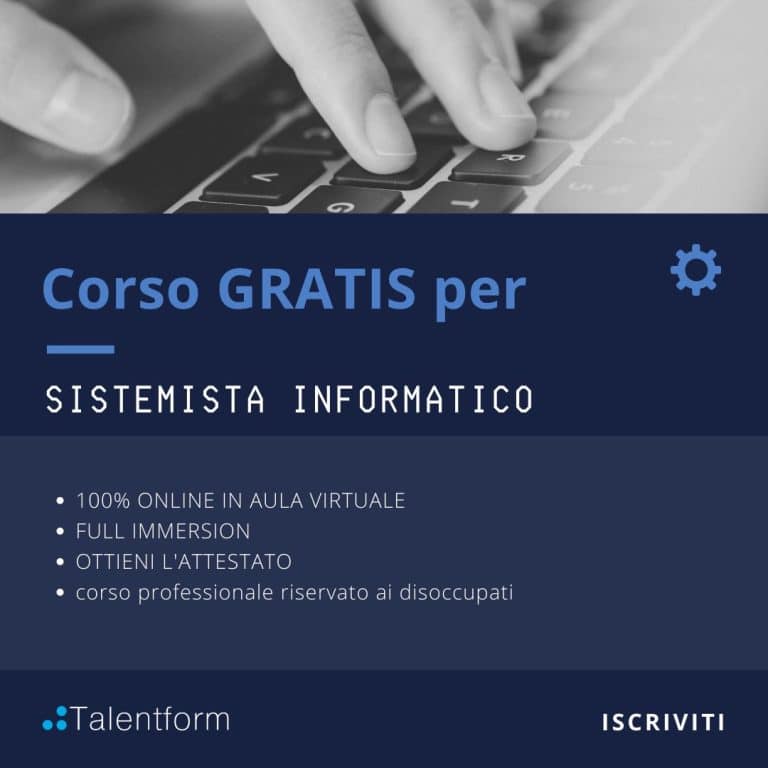 sistemista informatico corso gratis