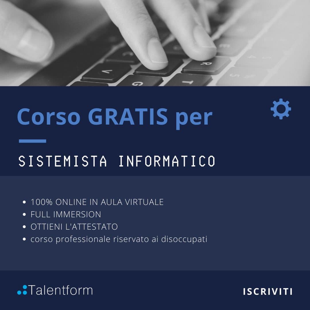 sistemista informatico corso gratis