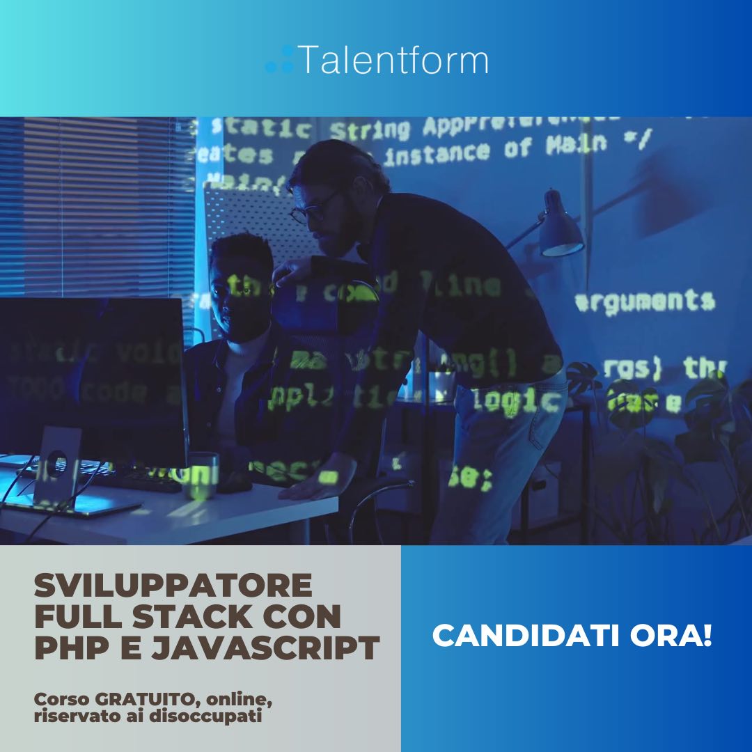Sviluppatore Full Stack con PHP e Javascript 1080 × 1080 px 2