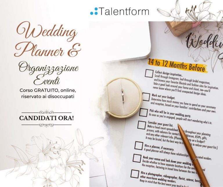 Wedding Planner e Organizzazione Eventi (corso GRATUITO a distanza, in aula virtuale), edizione del 26 settembre 2023 5 Wedding Planner e Organizzazione Eventi Post di Facebook Paesaggio4