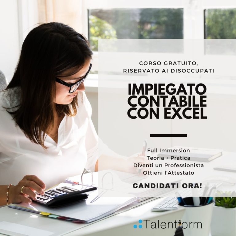 Impiegato Contabile con Excel (corso GRATUITO a distanza, in aula virtuale), edizione del 25 settembre 2023 11 Impiegato Contabile con Excel 11