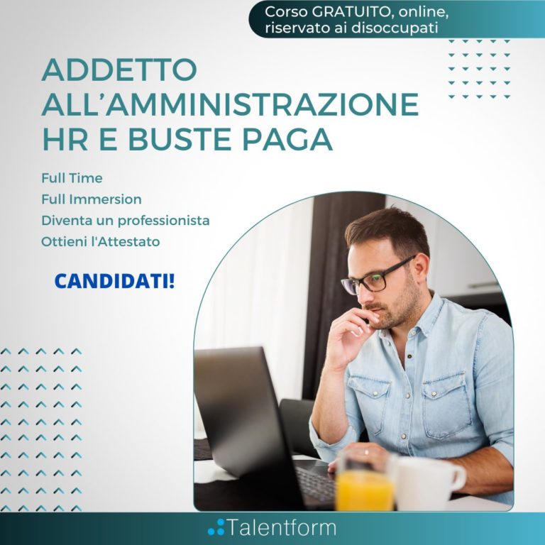 Amministrazione HR e Buste Paga (corso GRATUITO a distanza, in aula virtuale), edizione del 18 ottobre 2023 23 Addetto allamministrazione HR e buste paga1