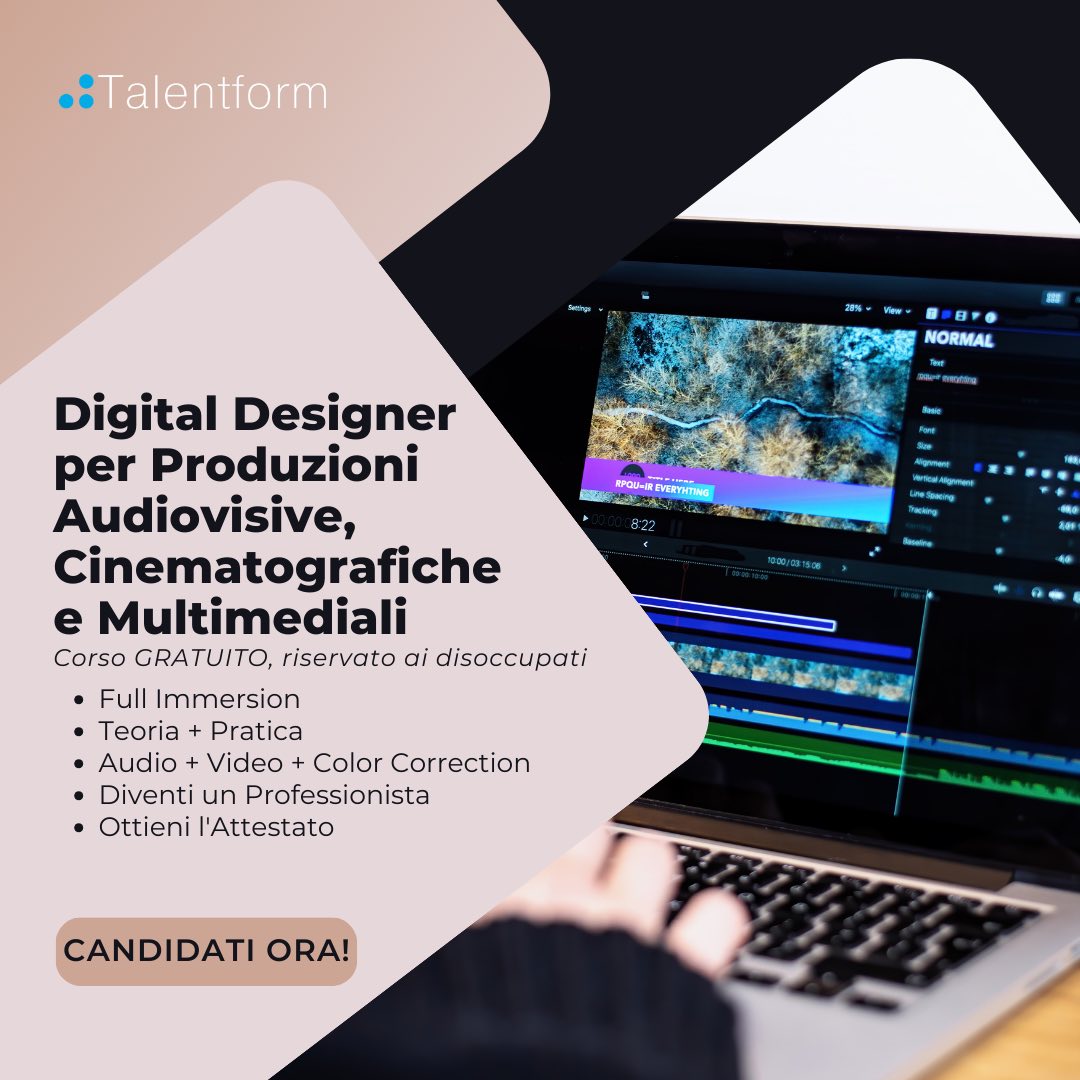 Digital Designer per Produzioni Audiovisive Cinematografiche e Multimediali 8