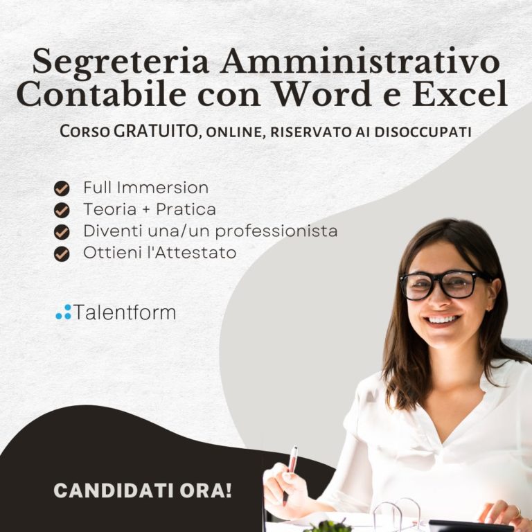 Segreteria Amministrativo Contabile con Word ed Excel (corso GRATUITO a distanza, in aula virtuale), edizione del 06 novembre 2023 22 Segreteria Amministrativo Contabile con Word e Excel2