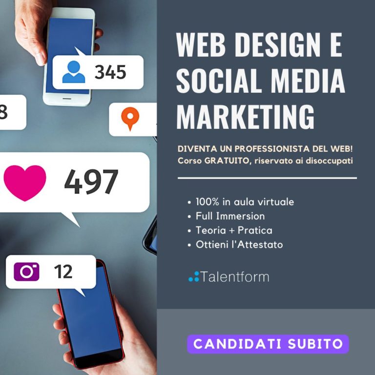 Web Design e Social Media Marketing (corso GRATUITO a distanza, in aula virtuale), edizione del 25 settembre 2023 22 Web Design e Social Media Marketing 7