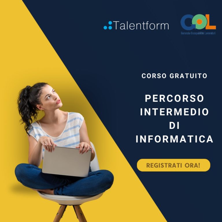 Percorso Intermedio di Informatica - Corso Gratuito con Indennità di Frequenza (in presenza, a Taranto) 18 gol puglia inf int