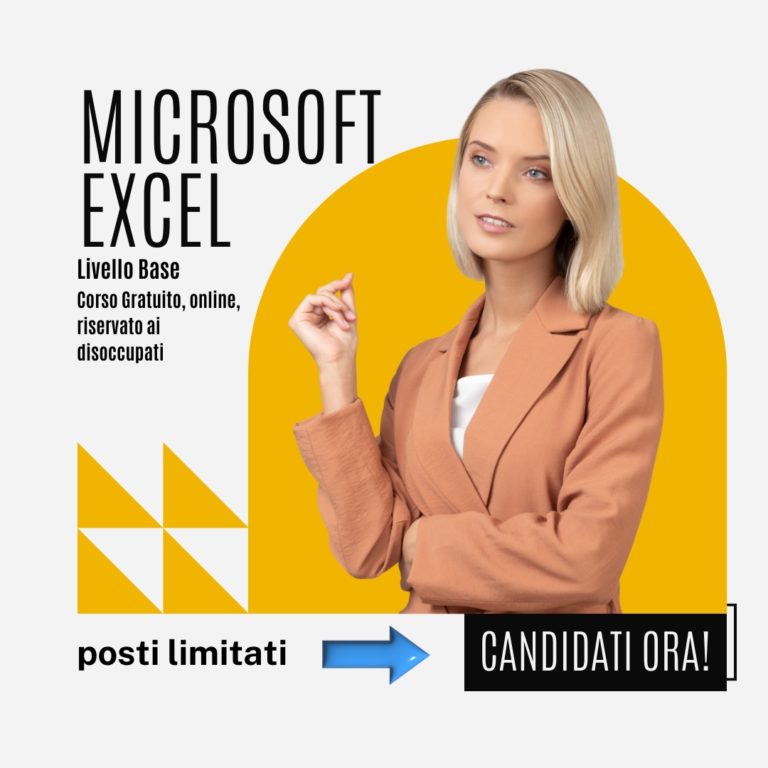 Excel Base (corso GRATUITO a distanza, in aula virtuale), edizione del 30 settembre 2024, frequenza mattutina 25 Microsoft Excel Livello Base 5