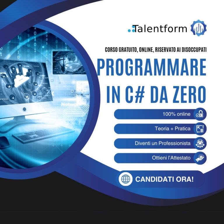 Programmare in C# da Zero (corso GRATUITO a distanza, in aula virtuale), edizione del 23 settembre 2024 4 Programmare in C da Zero