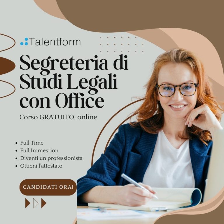 Segreteria Amministrativa di Studio Legale con Office (corso GRATUITO a distanza, in aula virtuale), edizione del 04 ottobre 2024 13 Segreteria di Studi Legali con Office