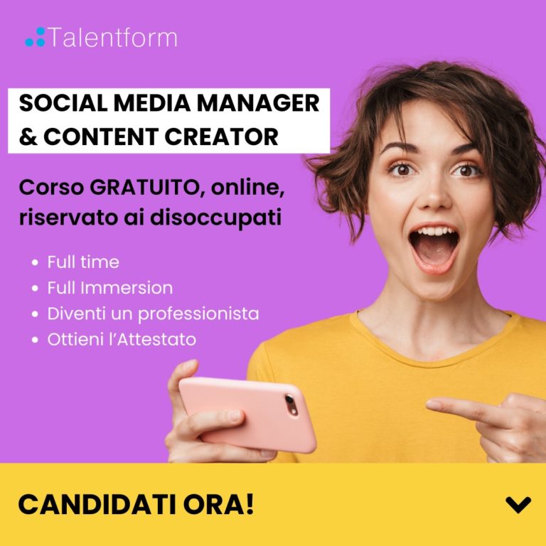 Social Media Manager e Content Creator (corso GRATUITO a distanza, in aula virtuale), edizione del 26 agosto 2024 12 social media manager e content creator 2024 6