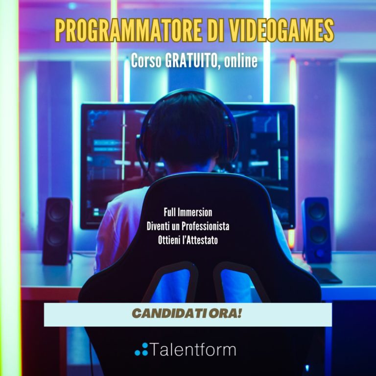 Programmatore di Videogames (corso GRATUITO a distanza, in aula virtuale), edizione del 17 ottobre 2024 5 Programmatore di Videogiochi 2024 1