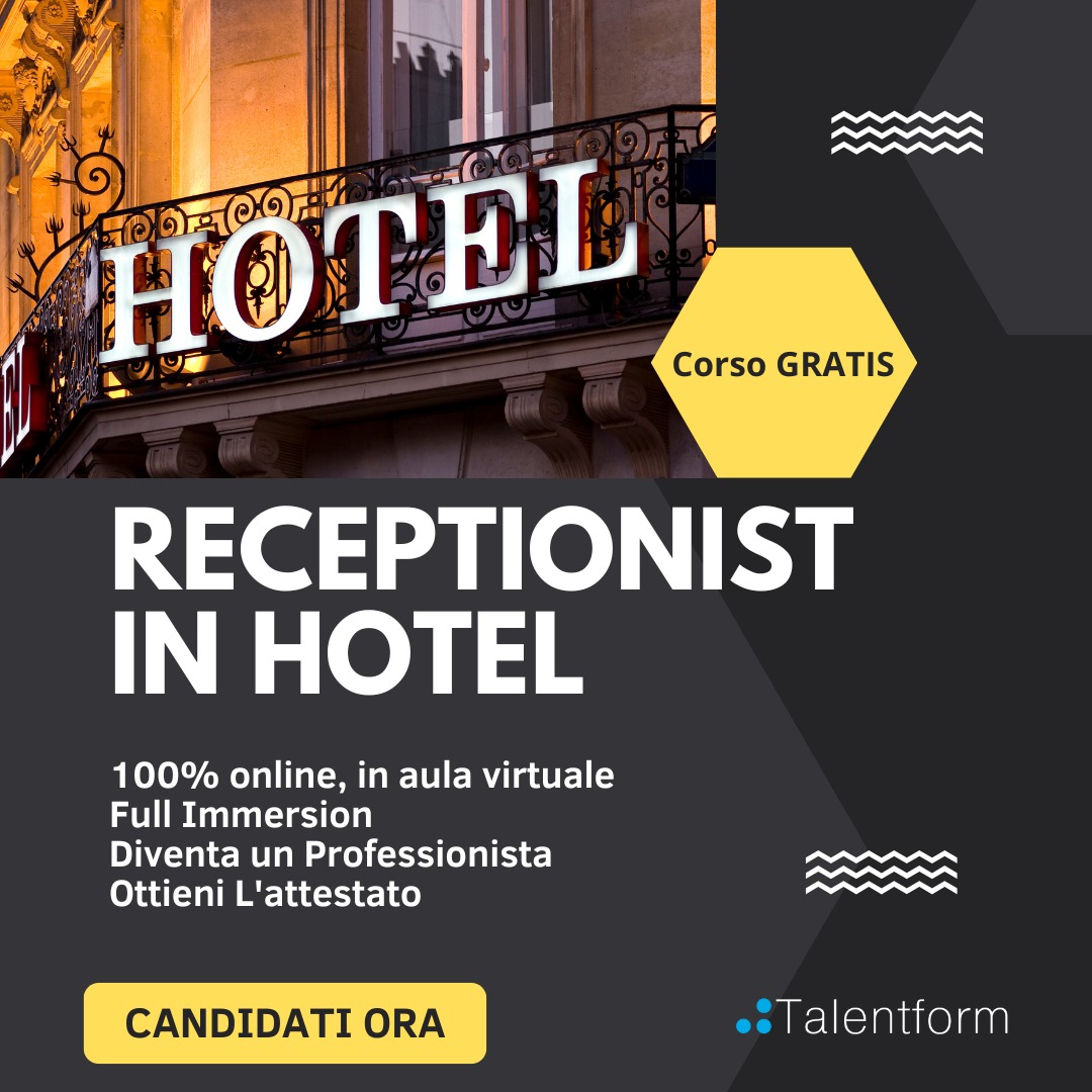 Receptionist in Hotel con Lingua Inglese