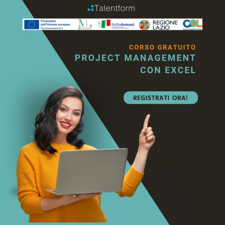 Project Management con Excel, Corso Gratuito, Programma GOL Lazio, Percorso 2, edizione del 28 ottobre 2025 (in presenza, a Roma) 5 Addetto Paghe e Contributi 7