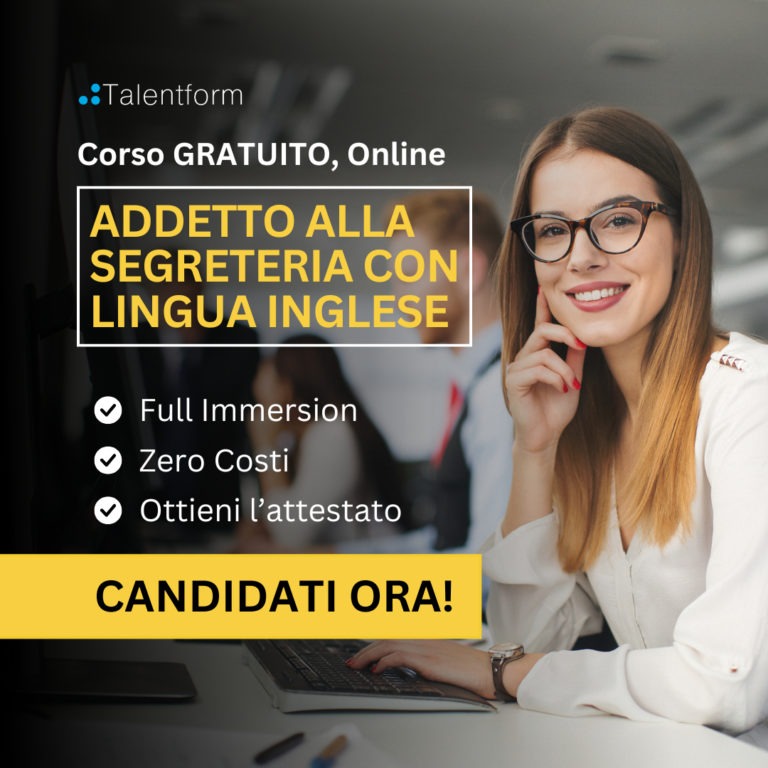 Addetto alla Segreteria con Lingua Inglese (corso GRATUITO a distanza, in aula virtuale), edizione del 08 maggio 2025 20 Addetto alla Segreteria con Lingua Inglese 1