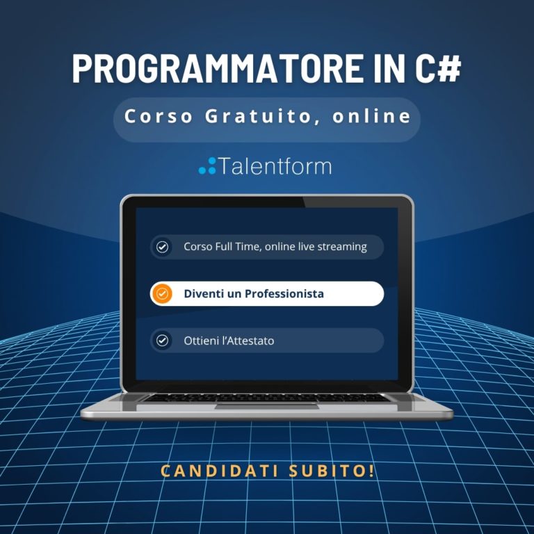 Programmatore in C# (corso GRATUITO online, full time), edizione del 15 settembre 2025 3 Copia di Programmatore in c