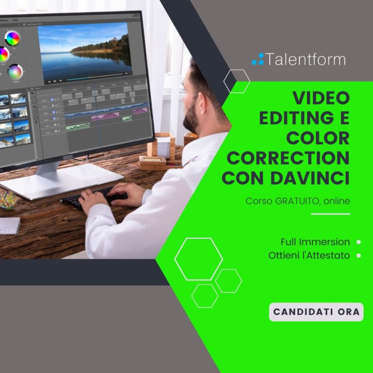 Video Editing e Color Correction con DaVinci Resolve (corso GRATUITO online, full time), edizione del 28 ottobre 2025 2 Video e color corrextion con davinci x sito
