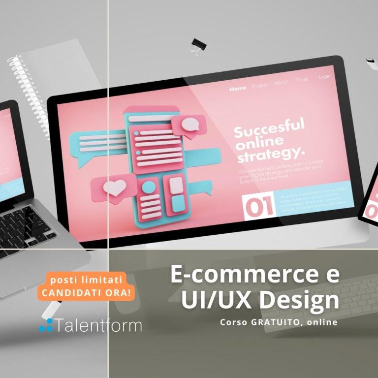 E-Commerce e UI/UX Design (corso GRATUITO online, full time), edizione del 05 novembre 2025 1 E commerce e UIUX Design 1080x1080 PER SITO