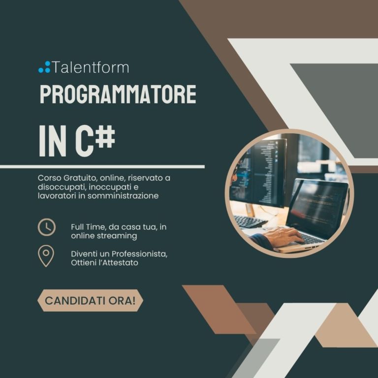 Programmatore in C# (corso GRATUITO online, full time), edizione del 04 novembre 2025 47 Programmatore in c PER SITO