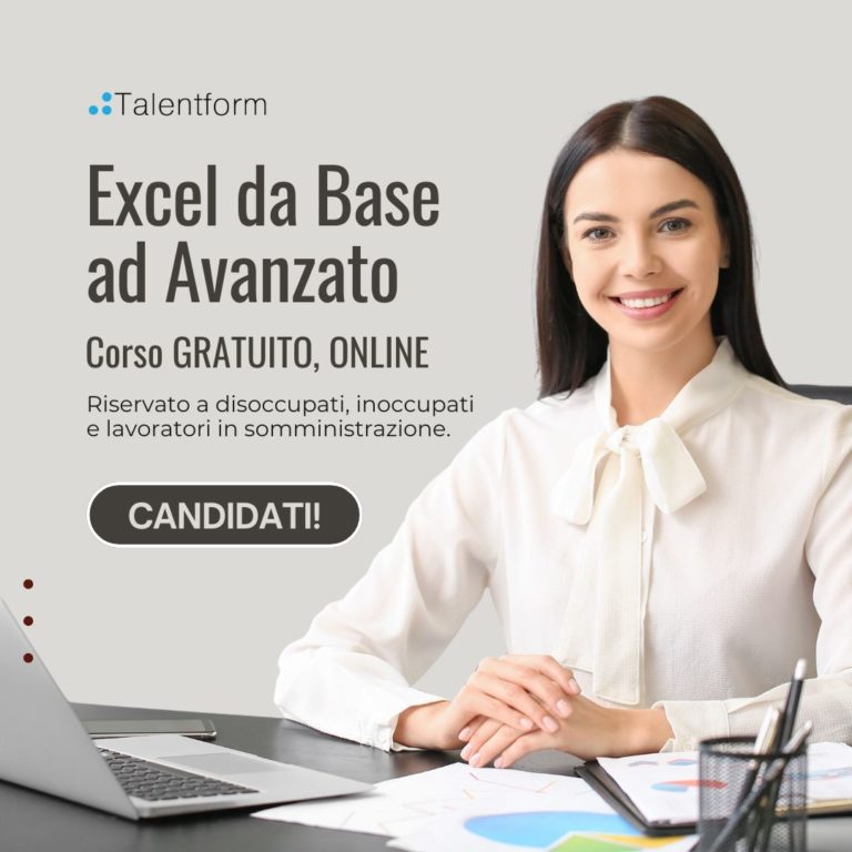 Excel da Base ad Avanzato (corso GRATUITO online, full time), edizione del 28 novembre 2025 4 6 Excel da Base ad Avanzato
