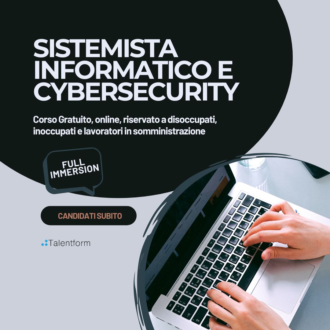 Corso gratuito di sistemista informatico e cybersecurity
