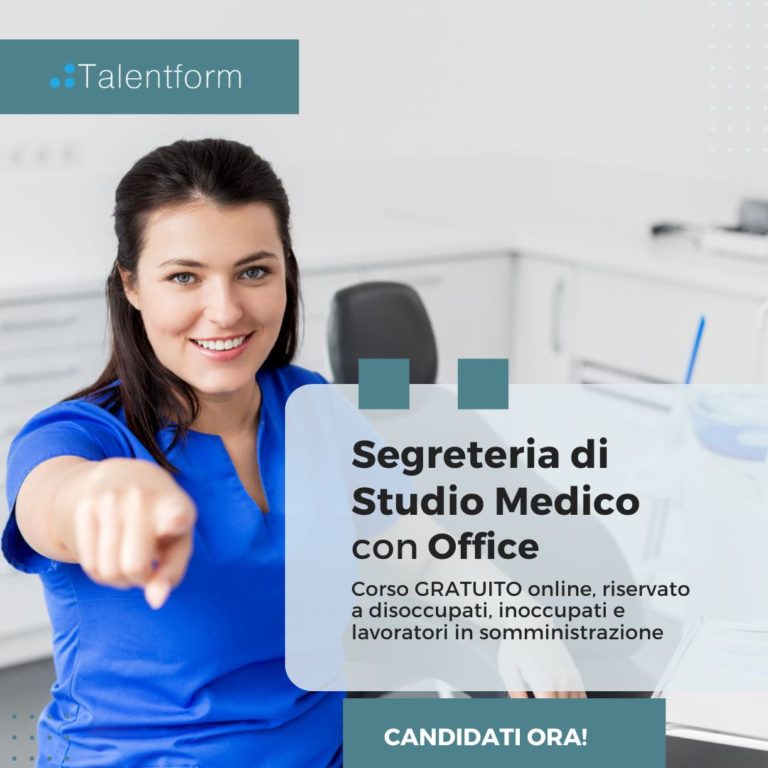 Segreteria di Studio Medico con Office (corso GRATUITO online, full time), edizione del 19 novembre 2025 9 corso gratuito di segreteria di studio medico con office