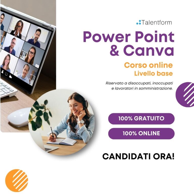 PowerPoint e Canva - Base (corso GRATUITO online, full time), edizione del 12 gennaio 2026 1 Corso gratuito di Power Point e Canva