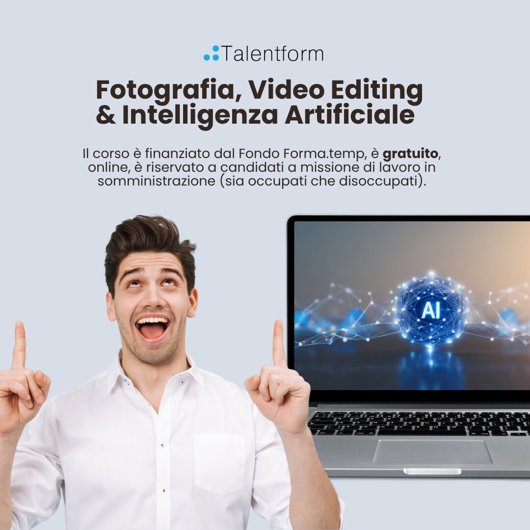 Corso Gratuito di Fotografia Video Editing e Intelligenza Artificiale 1 1
