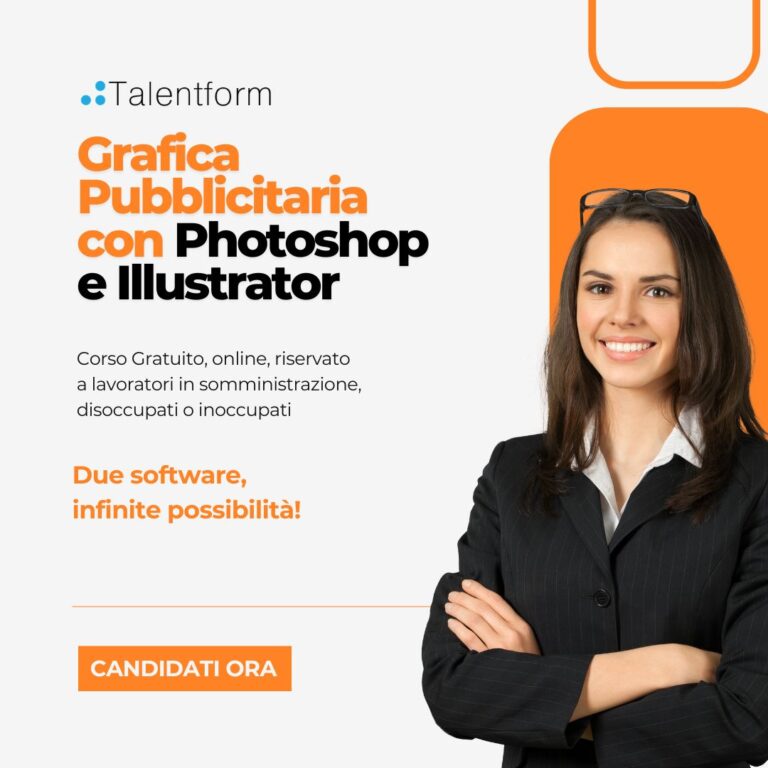 Grafica Pubblicitaria con Adobe Photoshop e Illustrator (corso GRATUITO online, full time), edizione del 29 aprile 2026 47 Corso di Grafica Pubblicitaria con Adobe Photoshop e Illustrator