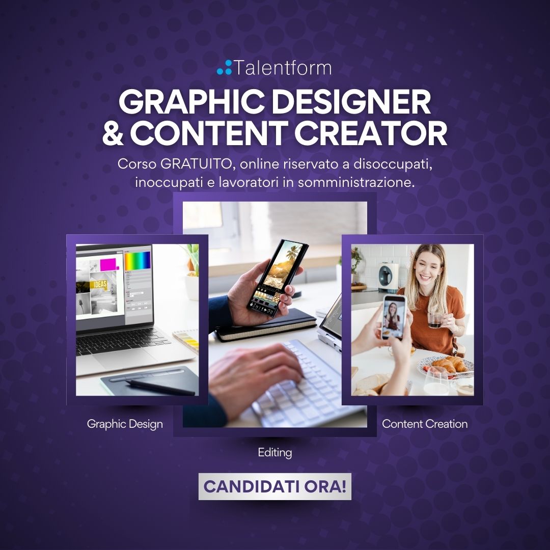 Corso gratuito di Graphic Designer e Content Creator