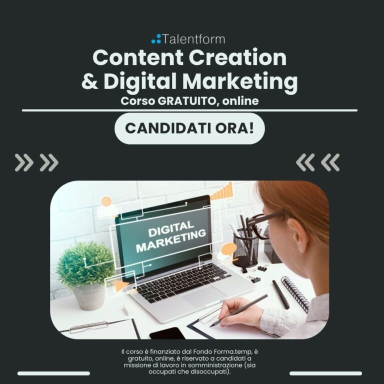 Corso Gratuito di Content Creation e Digital Marketing