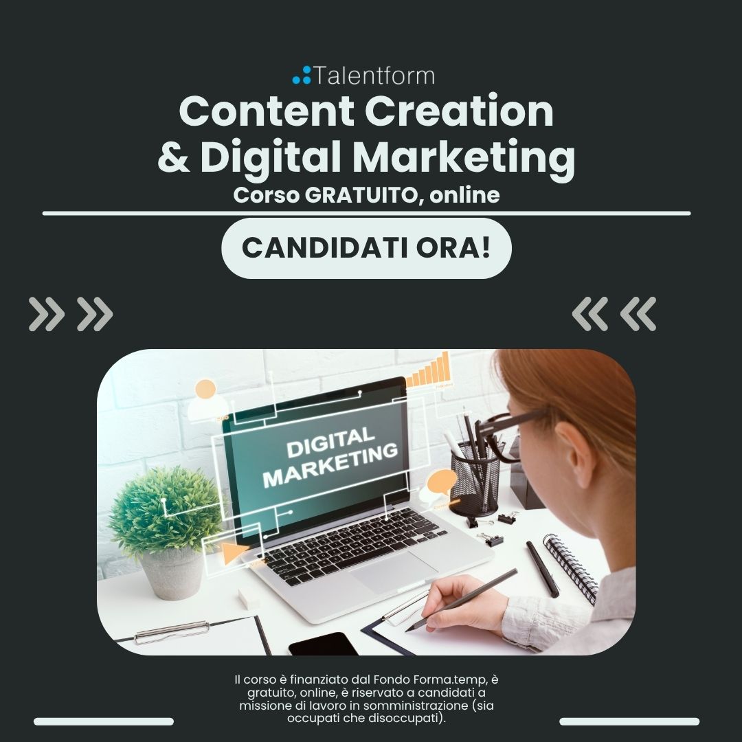 Corso Gratuito di Content Creation e Digital Marketing