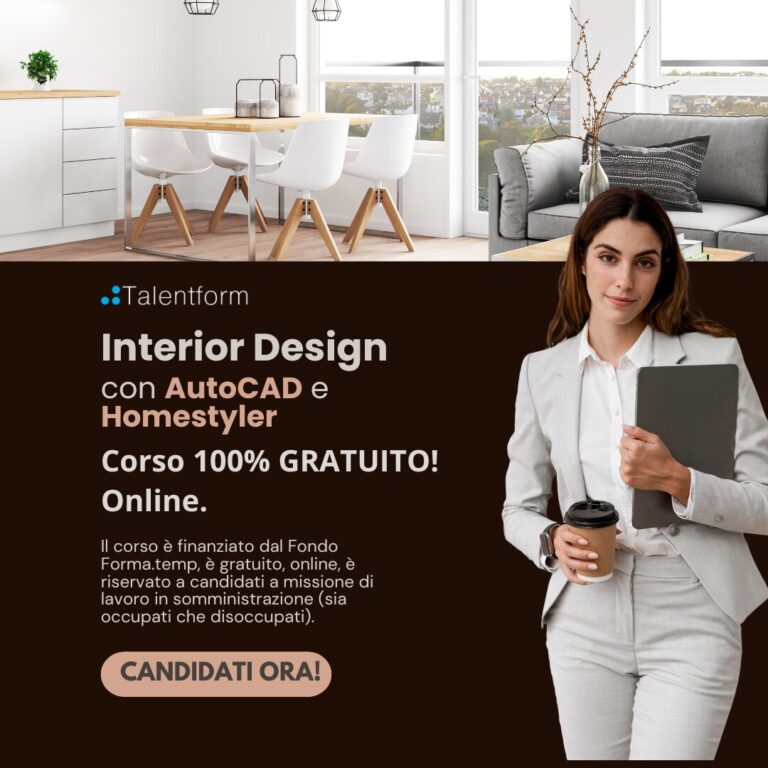 Interior Design con AutoCAD e Homestyler (corso GRATUITO online, full time), edizione del 25 giugno 2026 8 Corso Gratuito di Interior Design con AutoCAD e Homestyler 1080x1080 1