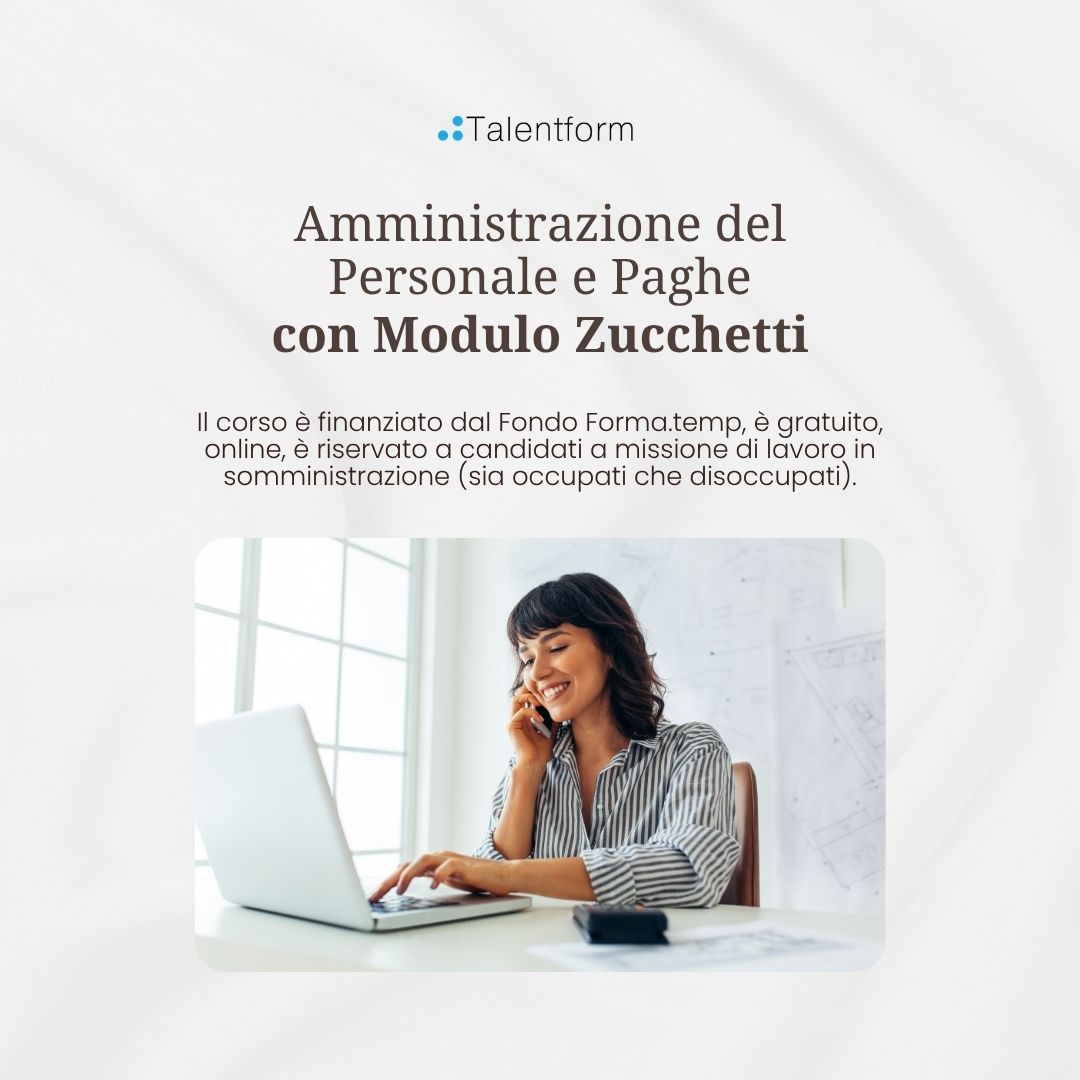 Corso gratuito Amministrazione del personale e paghe con modulo zucchetti 1