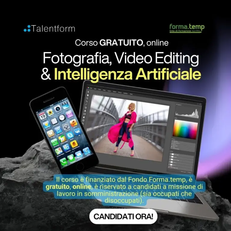 Fotografia, Video Editing e Intelligenza Artificiale (corso GRATUITO online, full time), edizione del 29 settembre 2026 43 1080 Fotografia Video Editing e Intelligenza Artificiale