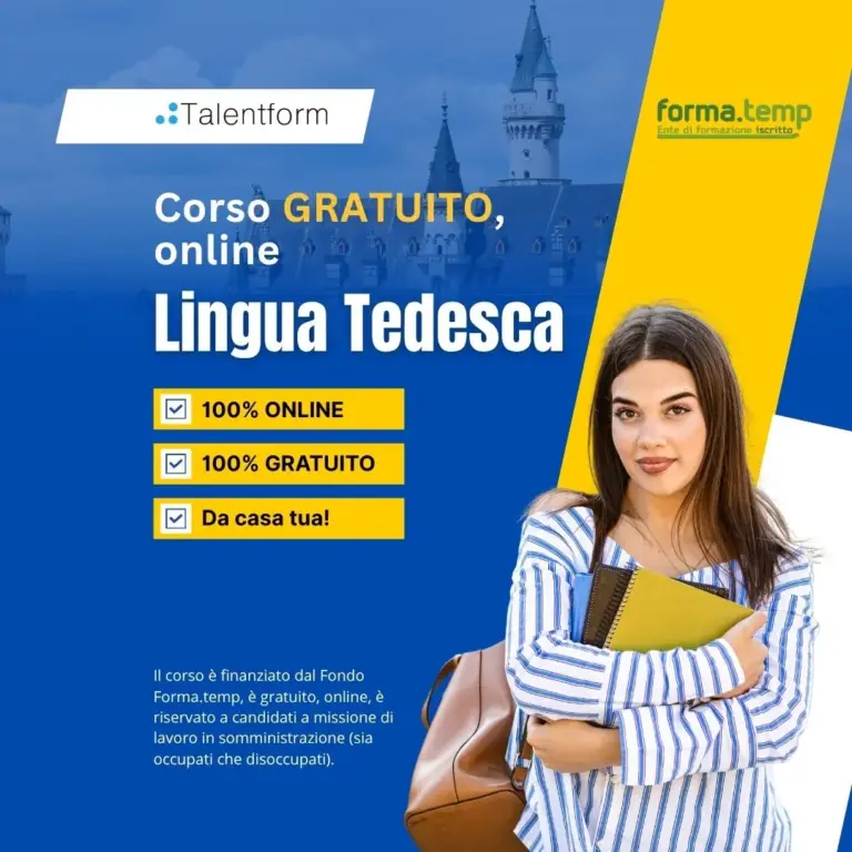 Lingua Tedesca - Base (corso GRATUITO, online), edizione del 25 agosto 2026, frequenza mattutina 13 1080 Lingua Tedesca base