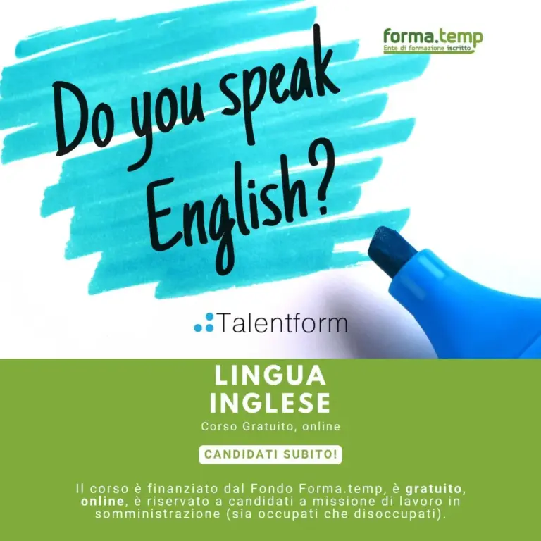 Lingua Inglese - Base (corso GRATUITO, online), edizione del 25 agosto 2026, frequenza mattutina 1 1080 lingua inglese
