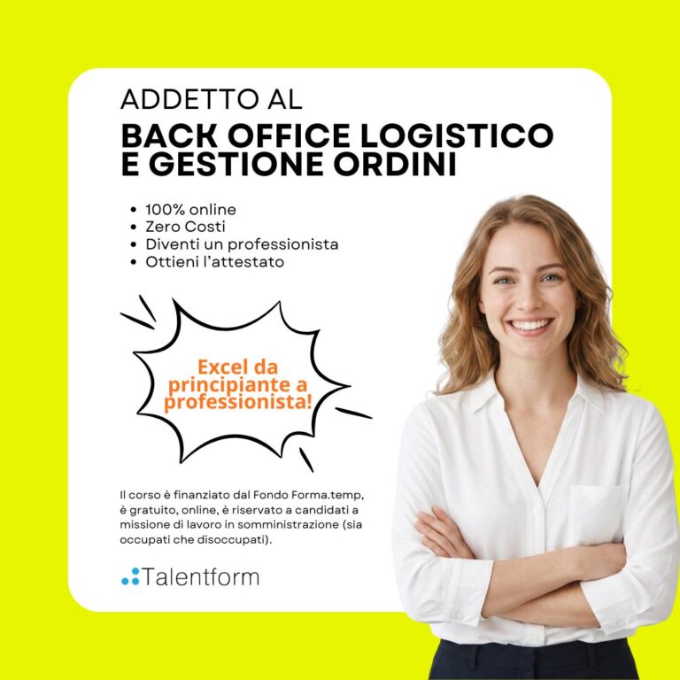Addetto al Back Office Logistico e Gestione Ordini (corso GRATUITO online, full time), edizione del 19 giugno 2026 1 Addetto al Back Office Logistico e Gestione Ordini 1080x1080 1