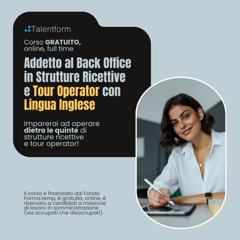 Addetto al Back Office in Strutture Ricettive e Tour Operator con Lingua Inglese 1080 x 1080 px 1